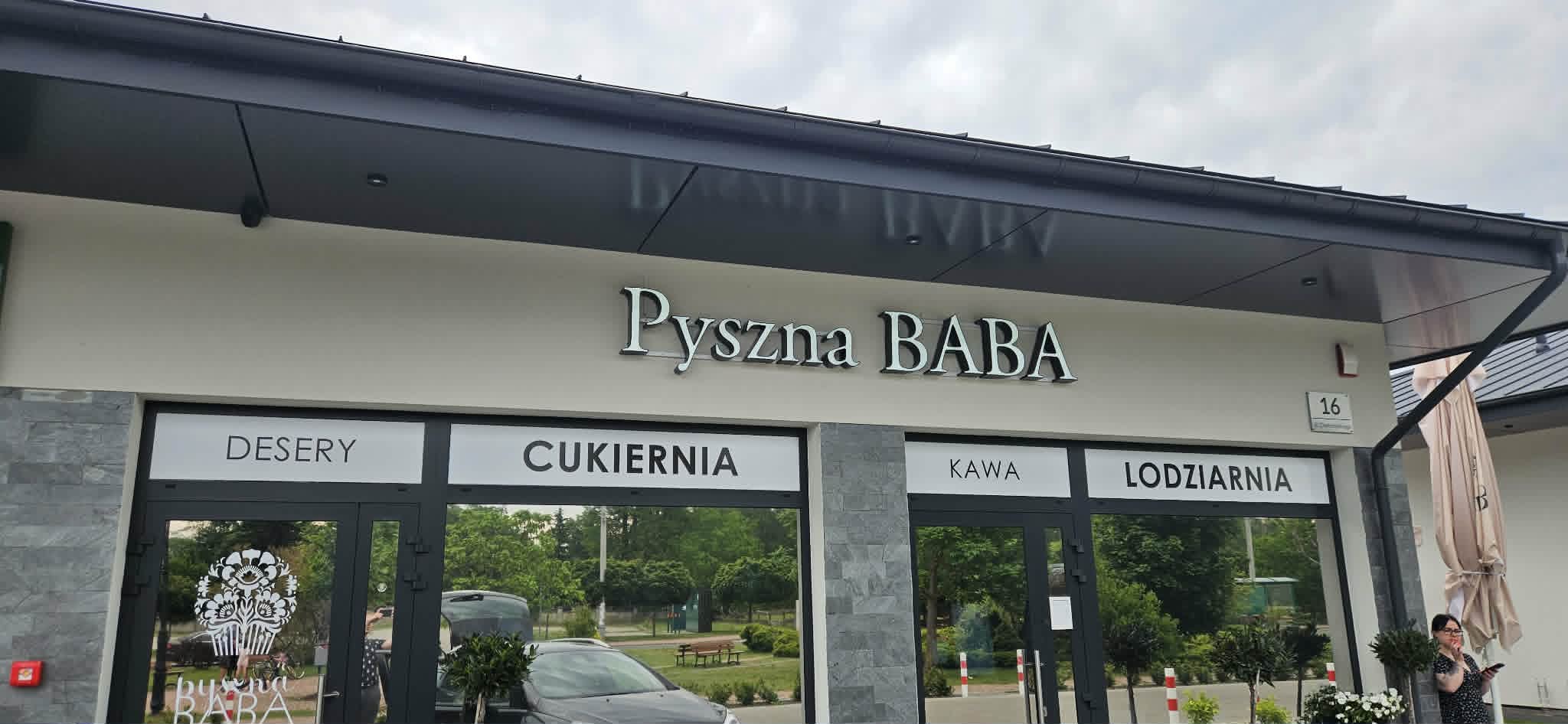 Wyprodukowane i zamontowane litery przestrzenne Pyszna BABA